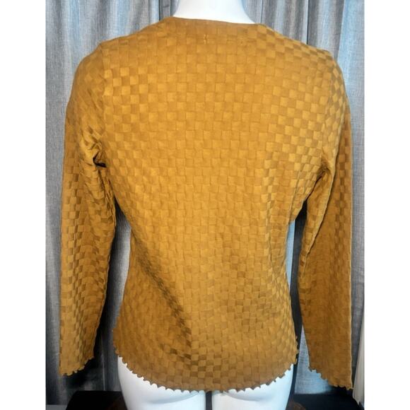 Madewell NWT V-Neck Brown Checkerboard Jacquard Cardigan Size small - Picture 15 of 16